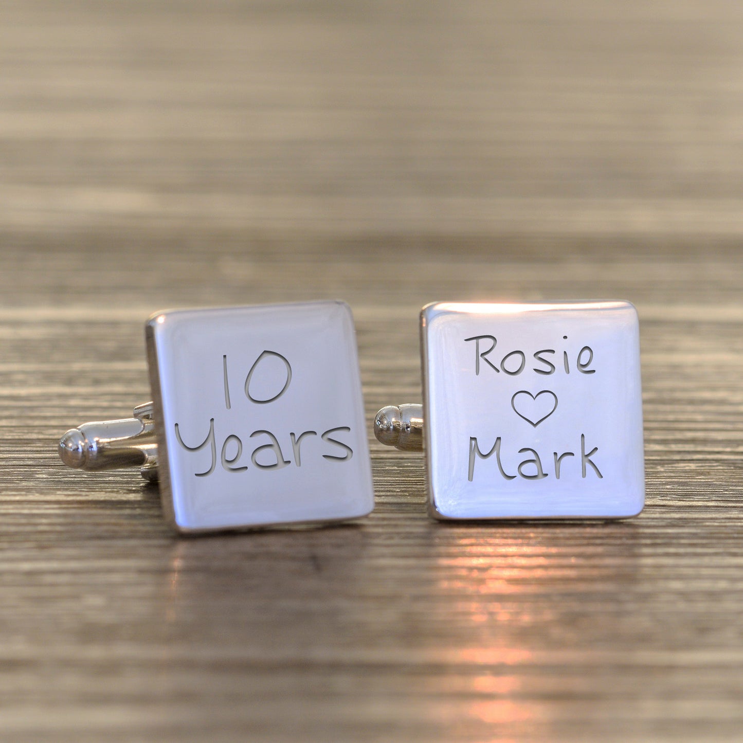 Happy Years Anniversary Cufflinks - Silver Finish