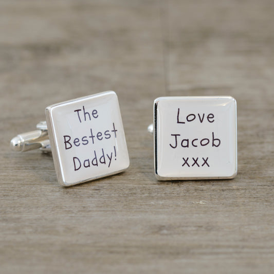 The Bestest Daddy! Cufflinks - Silver Finish