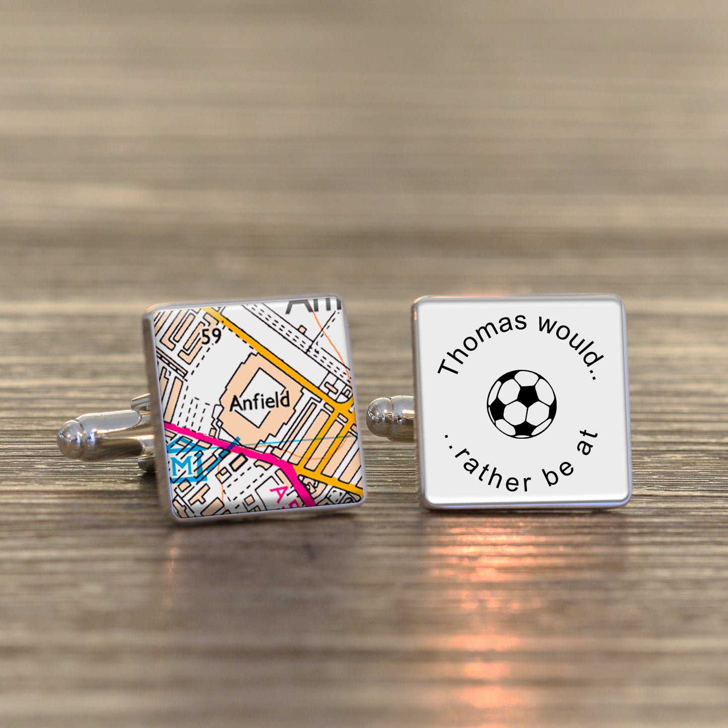 Would Rather be . . . Favourite Place Cufflinks - Silver Finish