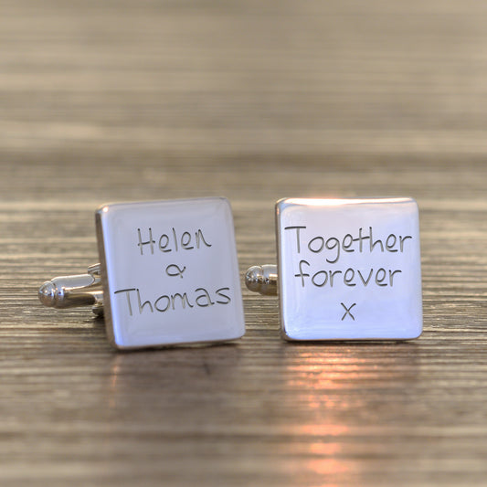 Together Forever Cufflinks - Silver Finish