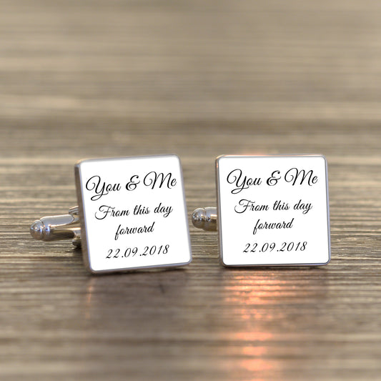 You & Me Cufflinks - Silver Finish