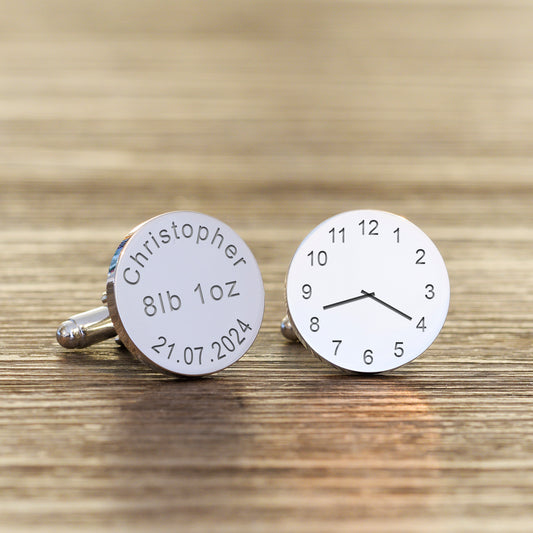 New Baby / Special Time Cufflinks - Silver Finish