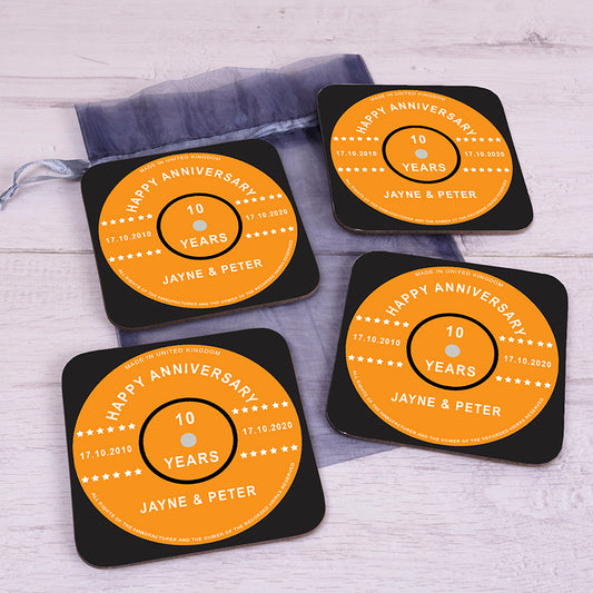 Happy Anniversary Set of 4 Coasters