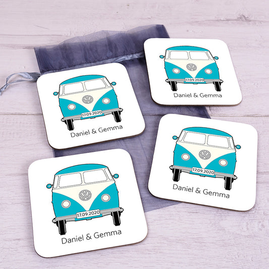 Camper Van Set of 4 Coasters