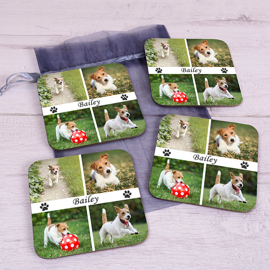 Pet Photo Upload Set of 4 Coasters