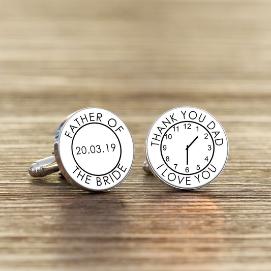 Father of the Bride/Groom Cufflinks - Silver Finish