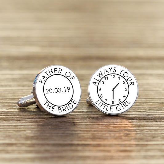 Always Your Little Girl Cufflinks - Silver Finish