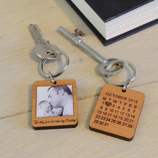 The Day You Became My Daddy Photo Upload Key Ring