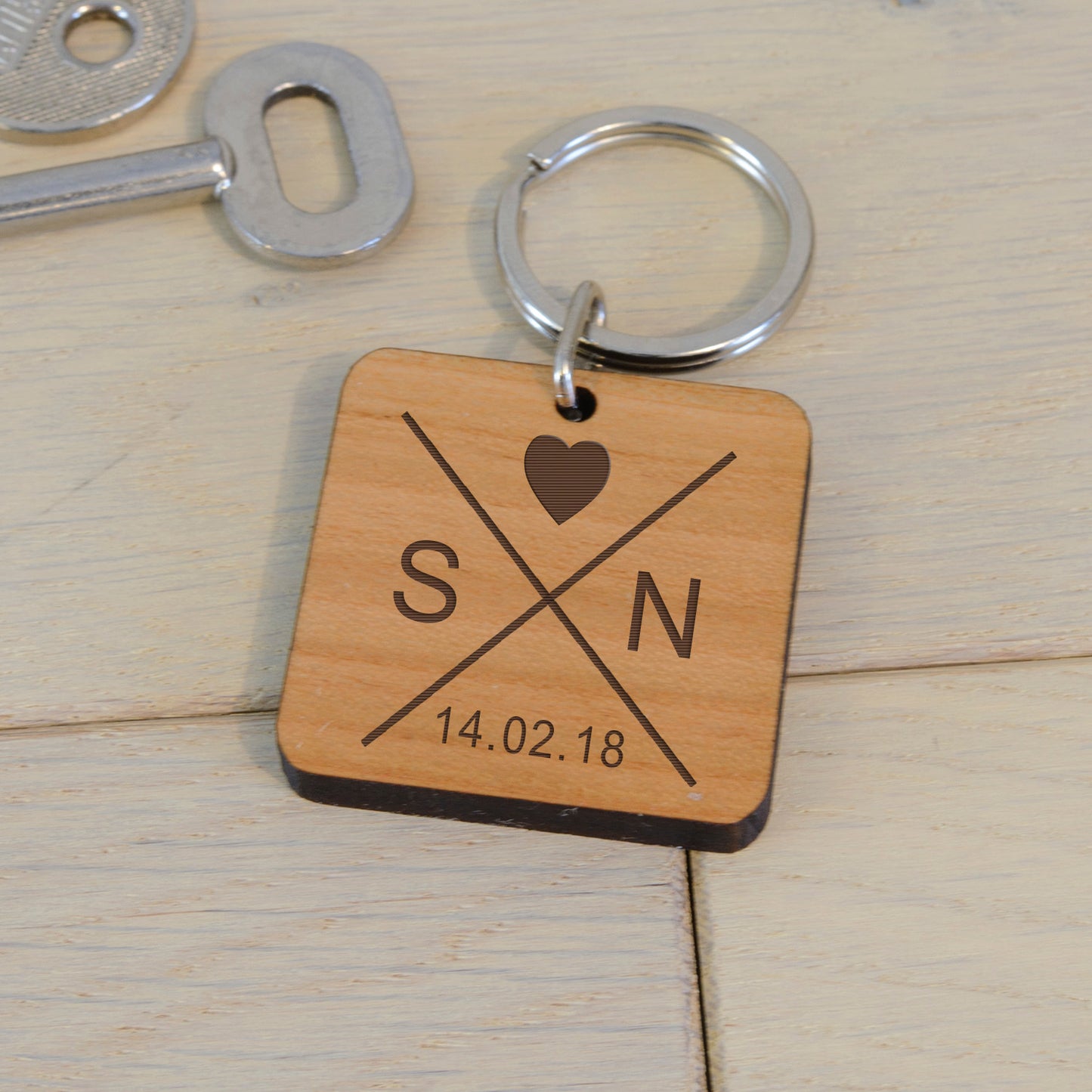 Initials and Date Key Ring