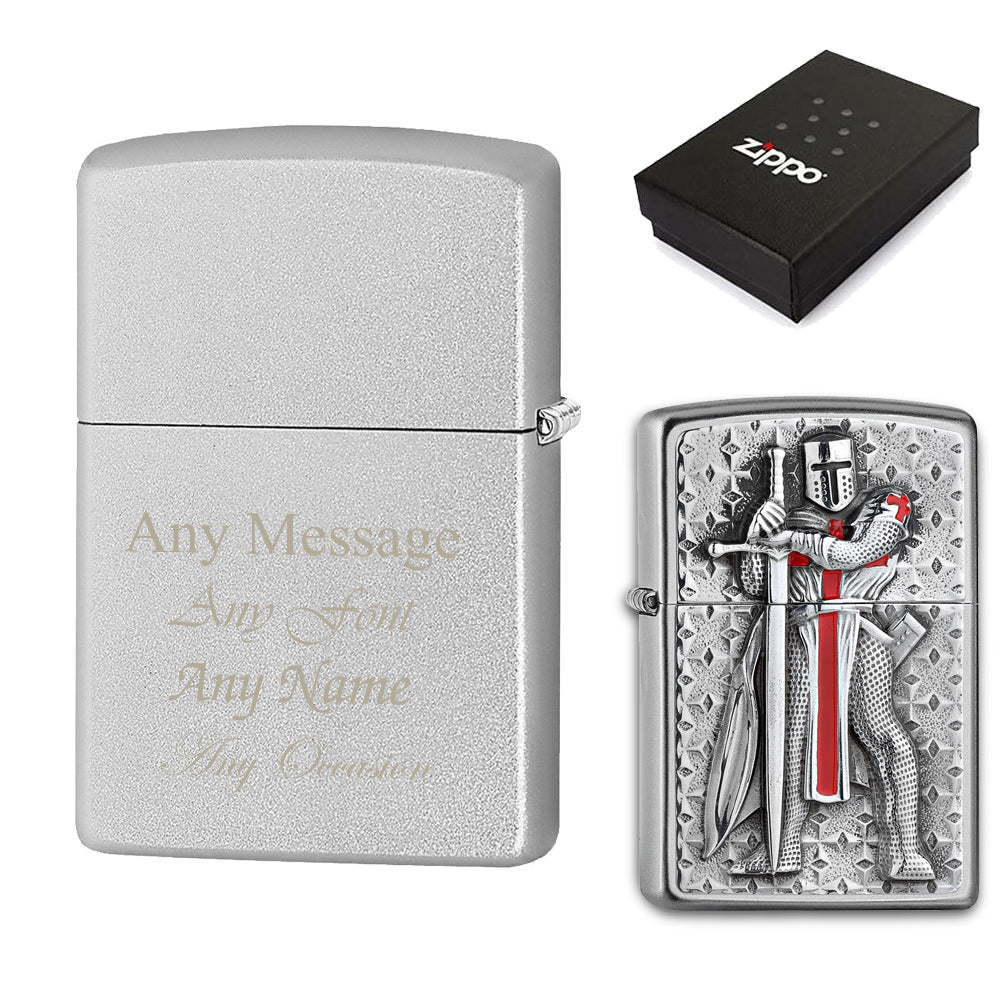 Engraved Templer Emblem Official Zippo Windproof Lighter Image 1