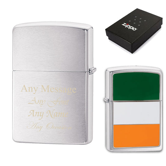 Engraved Ireland Flag Official Zippo Windproof Lighter Image 1