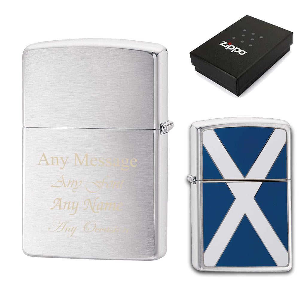 Engraved Scottish Flag Official Zippo Windproof Lighter Image 2