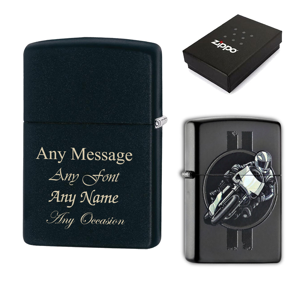 Engraved Motorbike Official Zippo Windproof Lighter Image 1