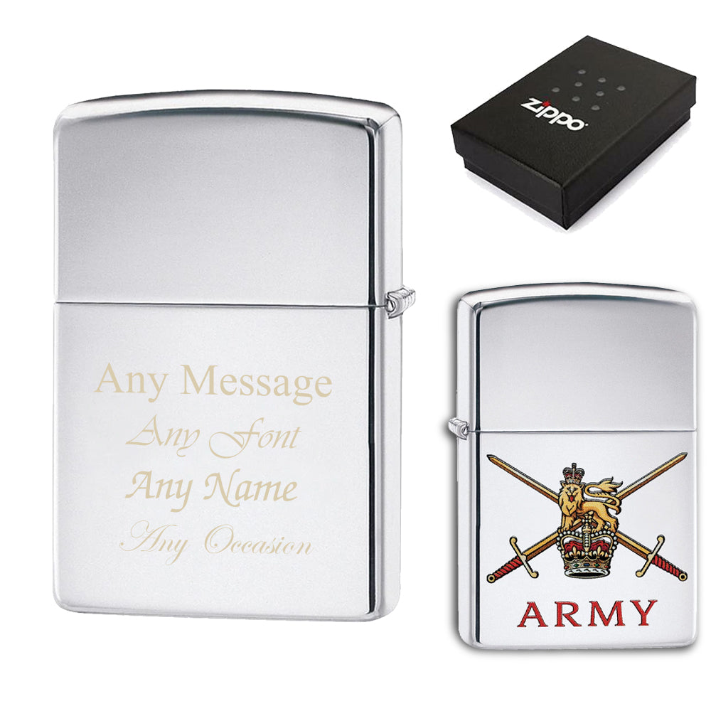 Engraved British Army Official Zippo Windproof Lighter Image 1