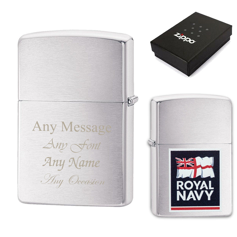 Engraved Royal Navy Official Zippo Windproof Lighter Image 2