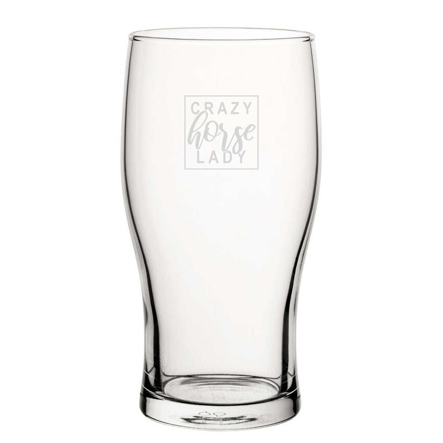 Crazy Horse Lady - Engraved Novelty Tulip Pint Glass Image 2