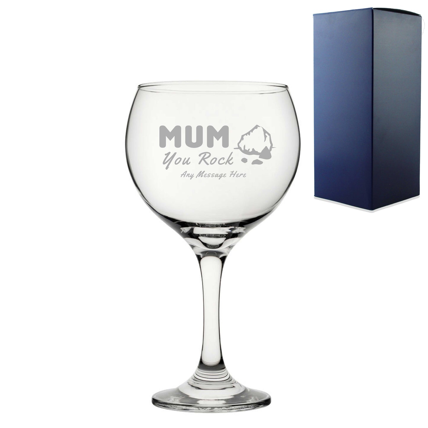 Engraved Gin Glass 22.5oz With Mum You Rock Design Gift Boxed Image 2