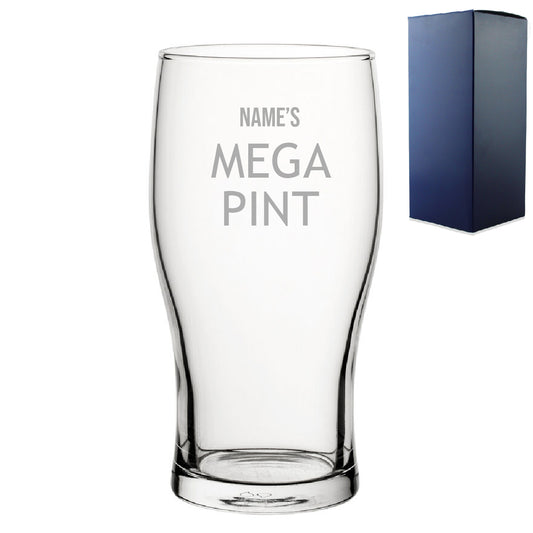 Personalised Engraved Mega Pint Glass, Novelty Tulip, Modern Design Image 1