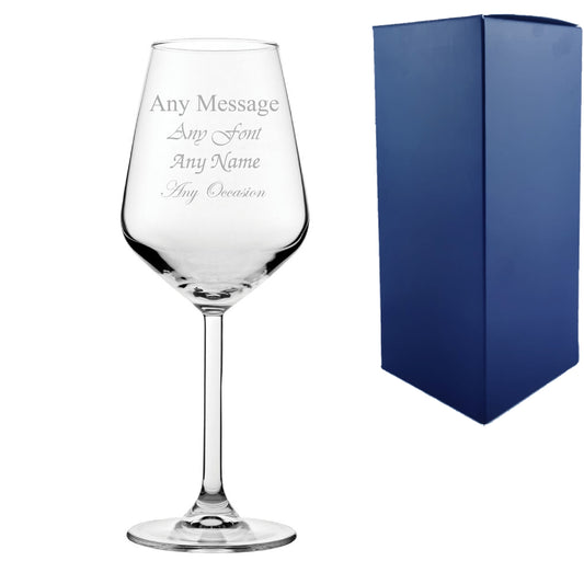 Engraved Allegra White Wine, 12.25oz/362ml Glass, Any Message Image 1