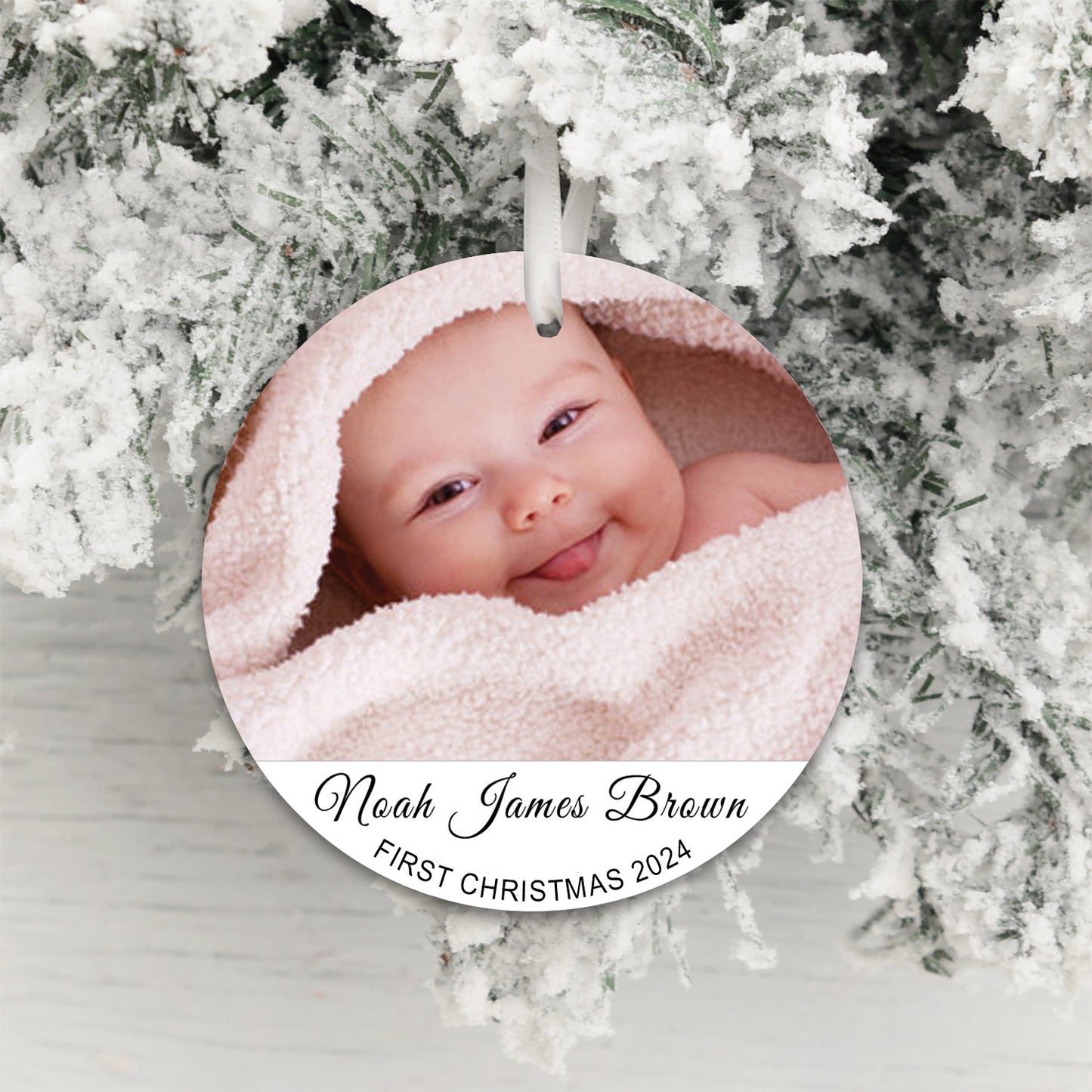 First Christmas Photo Upload Decoration