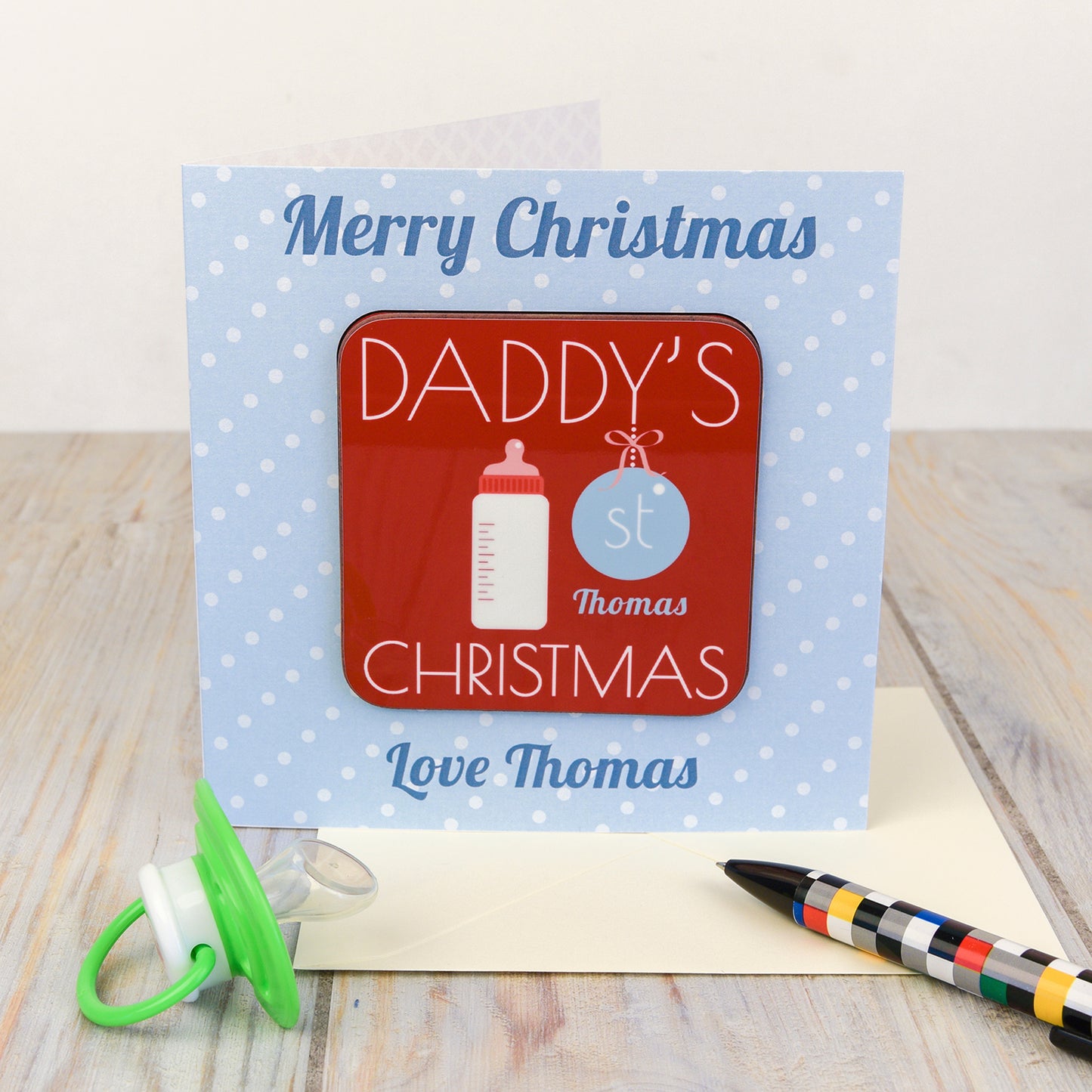 Daddys 1st Christmas Coaster Card