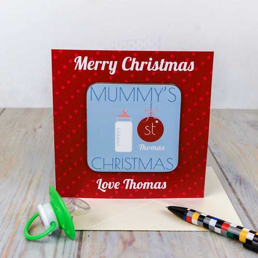 Mummys 1st Christmas Coaster Card