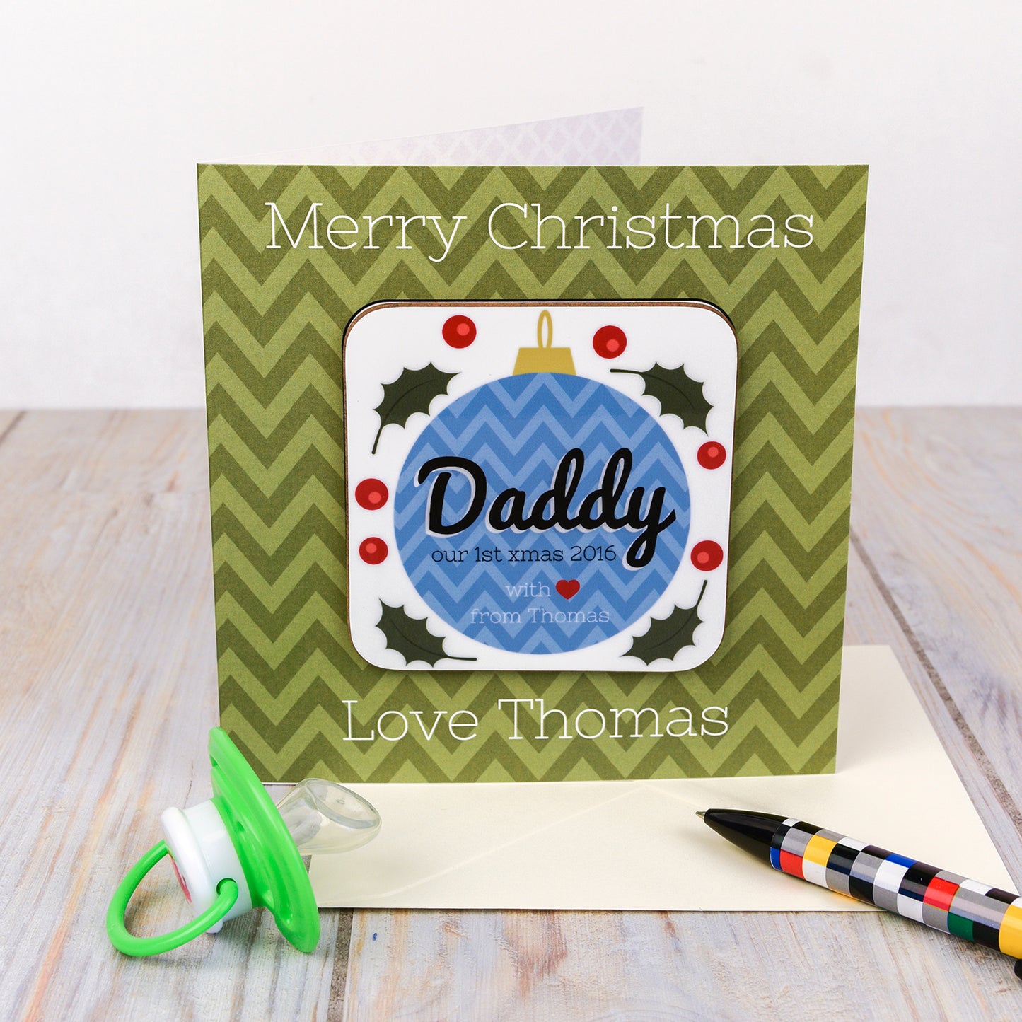 Daddy, Our 1st Christmas Coaster Card