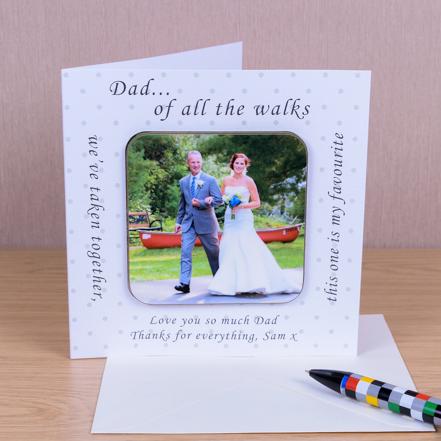 Dad of all the Walks Photo Upload Coaster Card