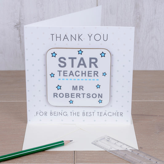 Star Teacher Coaster Card