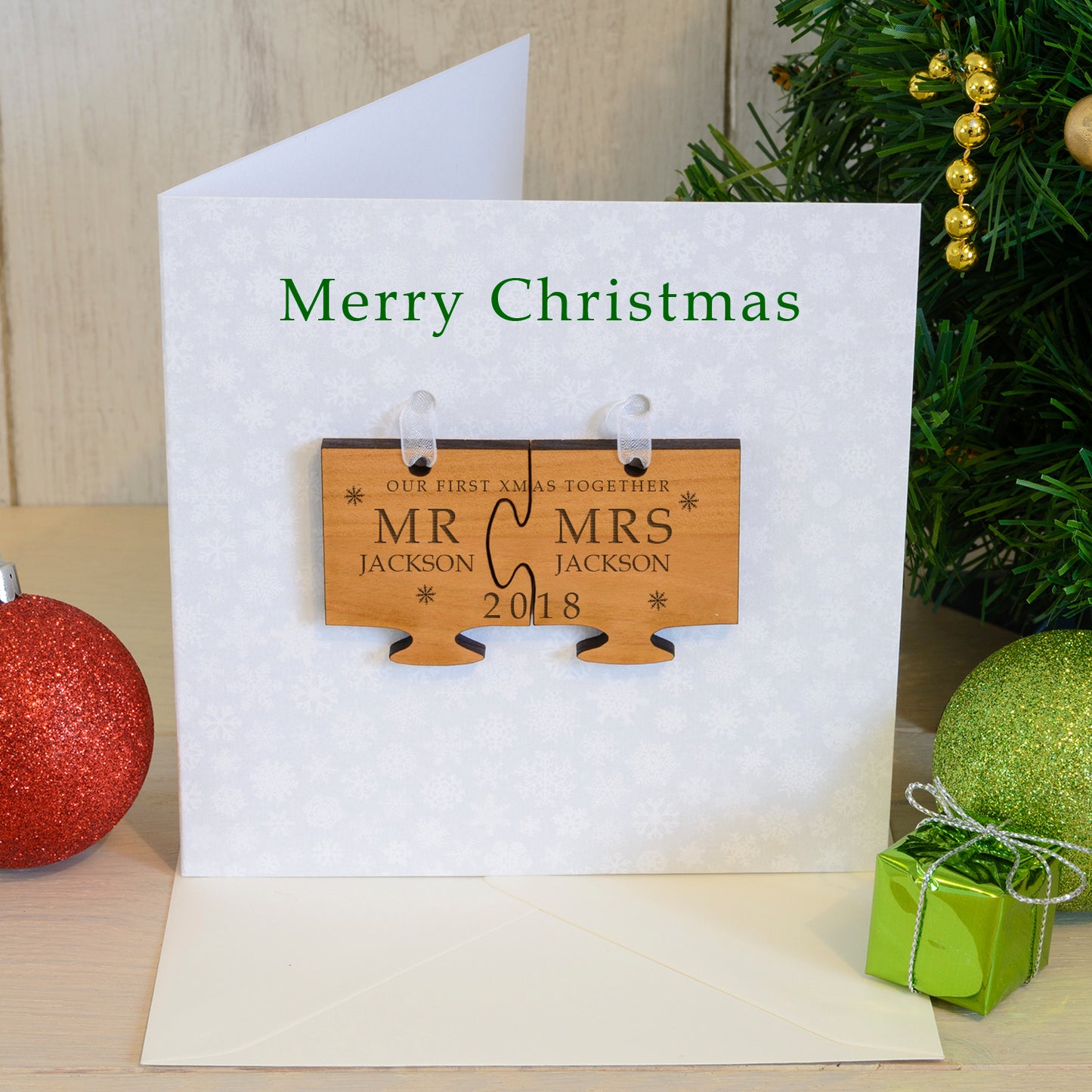 Christmas Card with Jigsaw Decoration