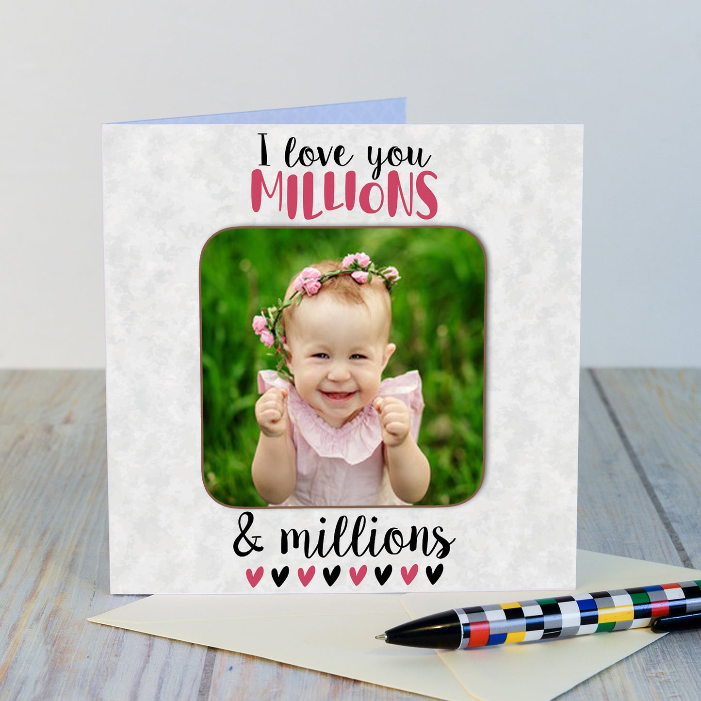 I Love You Millions Photo Upload Coaster Card