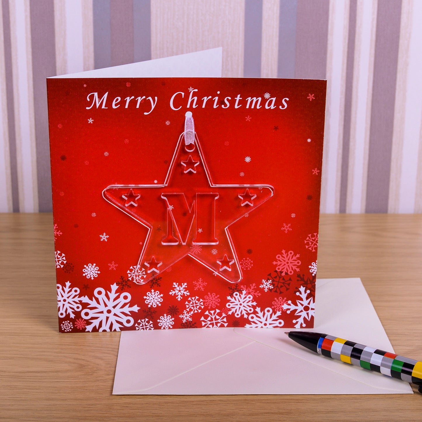 Christmas Card with Initial Decoration