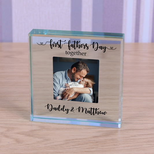 First Fathers Day Together Glass Token