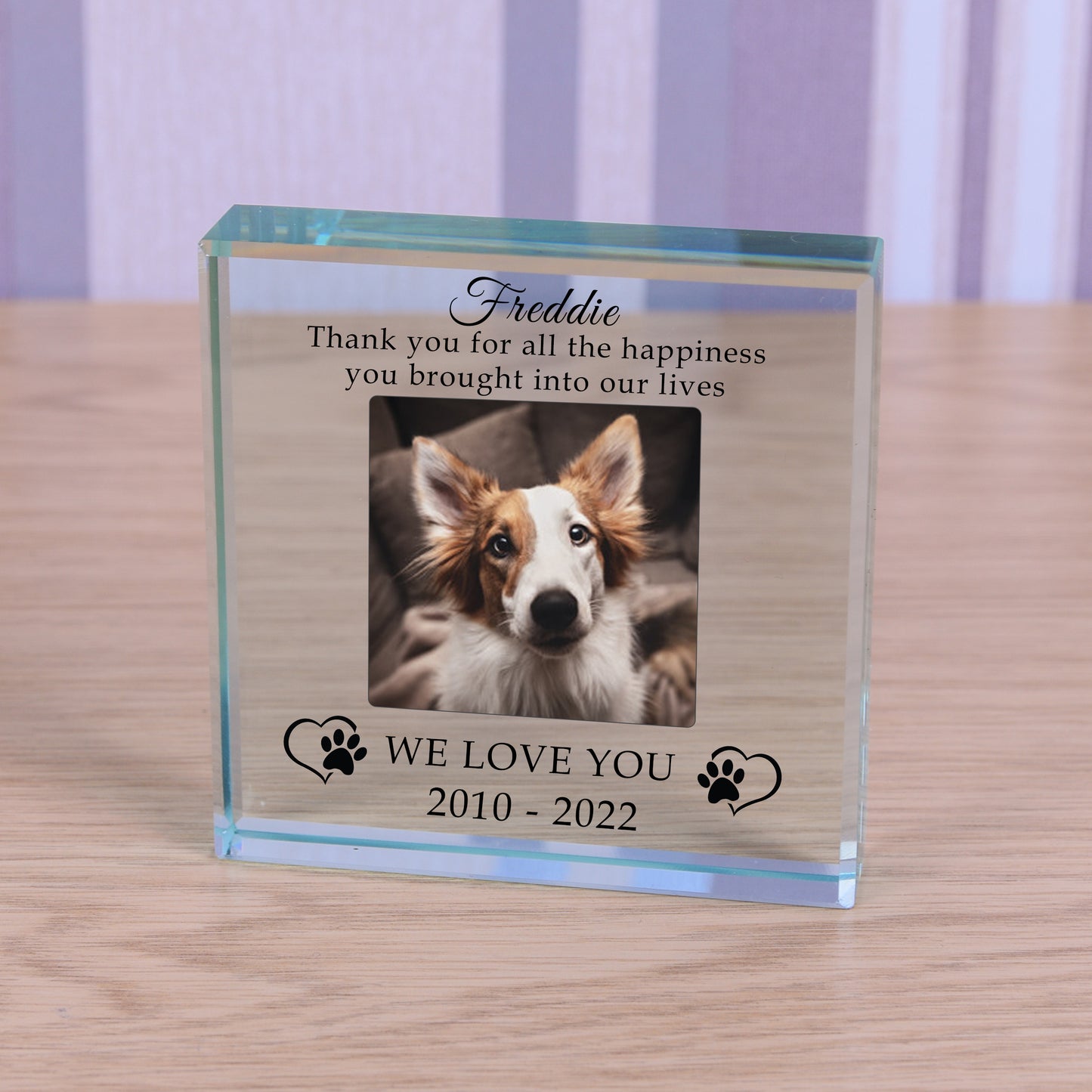 We Love You Pet Memory Glass Token