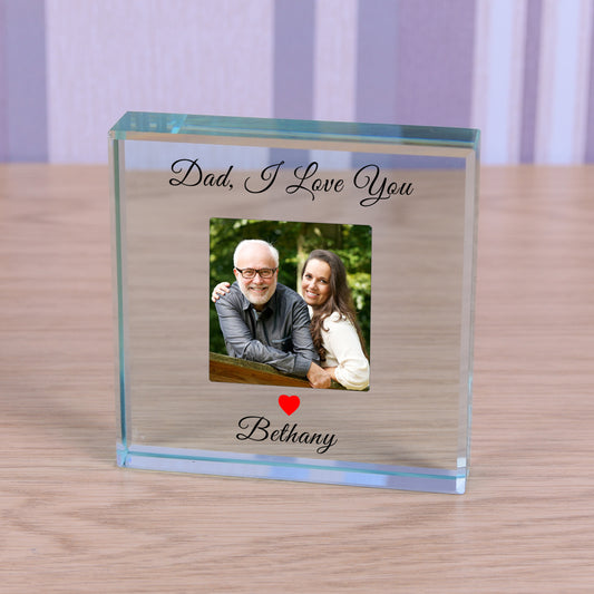 Dad I Love You Glass Token