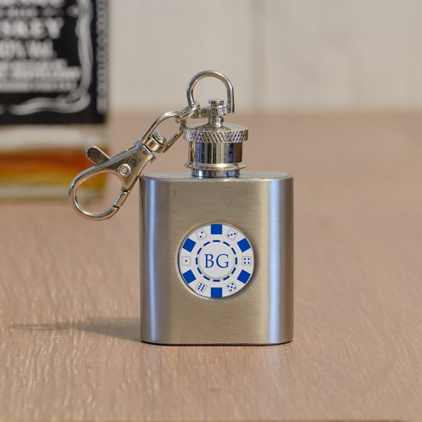 Poker Chip Hip Flask Key Ring