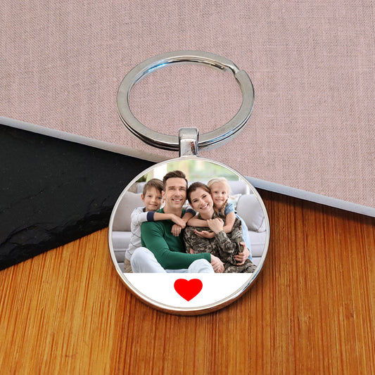 Photo Upload with Heart Key Ring