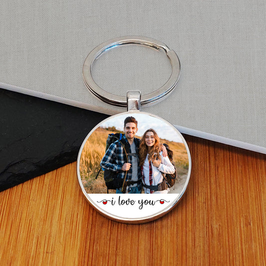 I Love You Photo Upload Key Ring