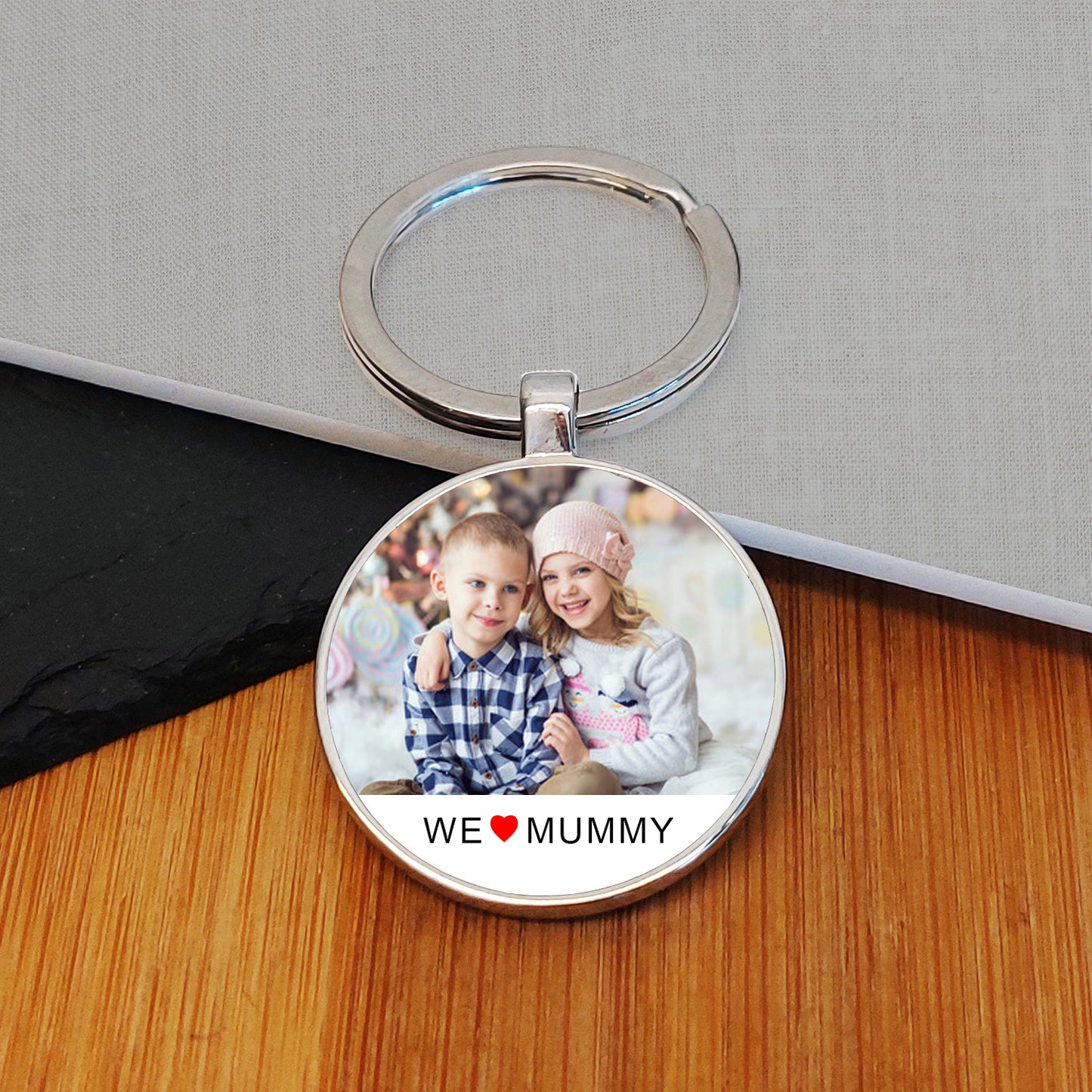 I/We Love Mummy Photo Upload Key Ring