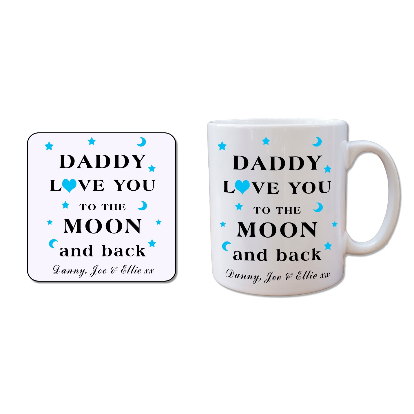 Daddy Love You To The Moon Mug & Coaster Set