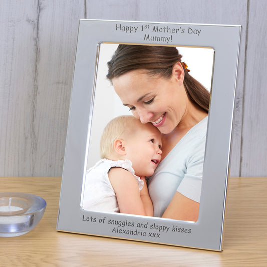 Happy 1st Mother's Day Mummy! Silver Plated Picture Frame (7"" x 5"")