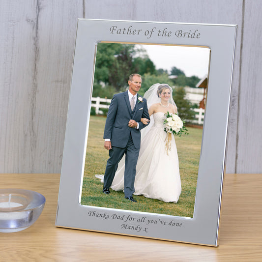 Father of the Bride Silver Plated Picture Frame (7"" x 5"")