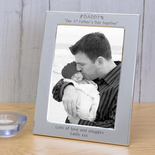 Daddy Our 1st Father's Day together Silver Plated Picture Frame (7"" x 5"")