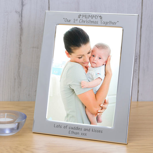 Mummy Our 1st Christmas Together Silver Plated Picture Frame (7"" x 5"")