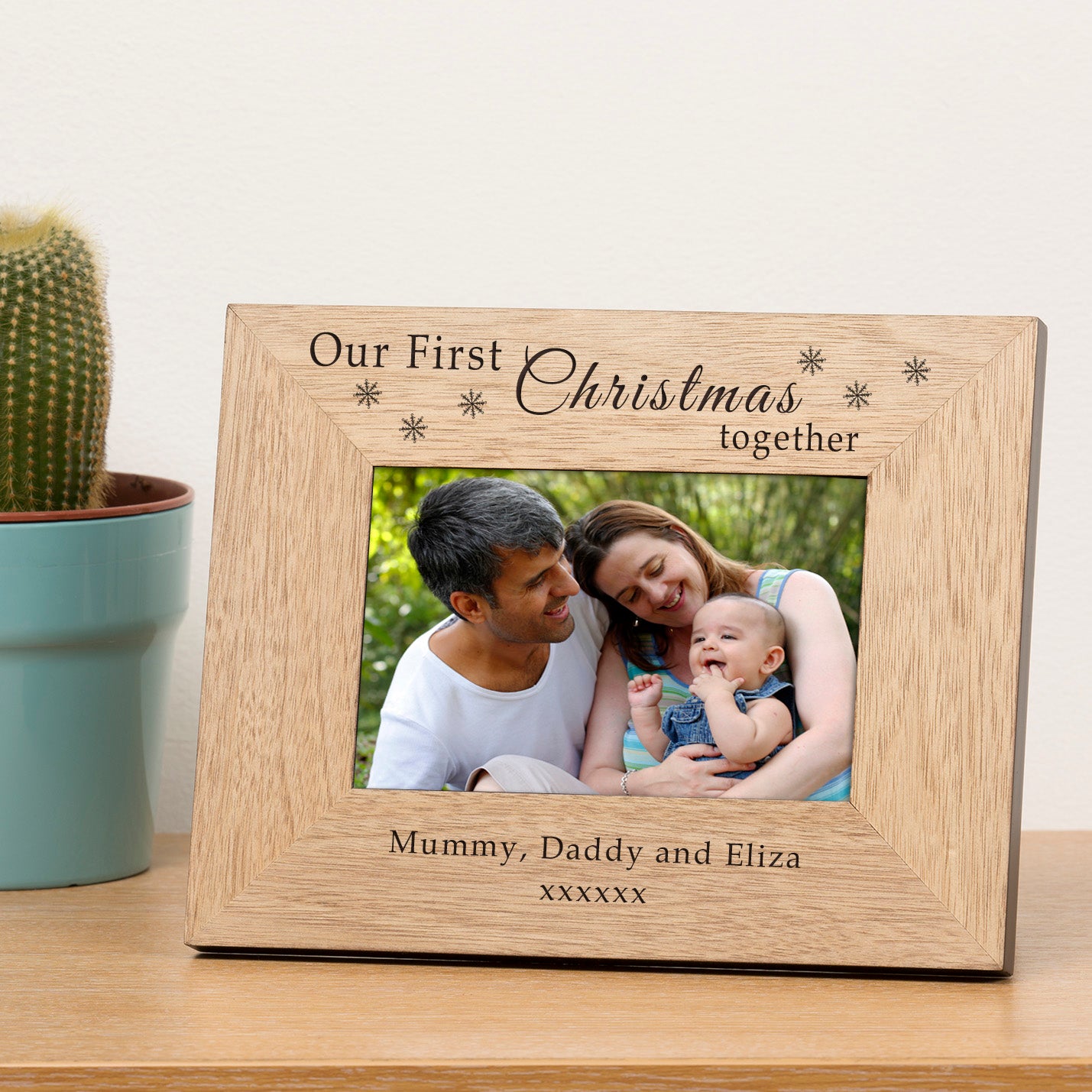 Our First Christmas together Wood Frame (6"" x 4"")