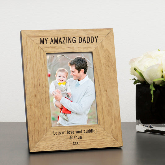 Amazing Daddy Wood Picture Frame (7"" x 5"")