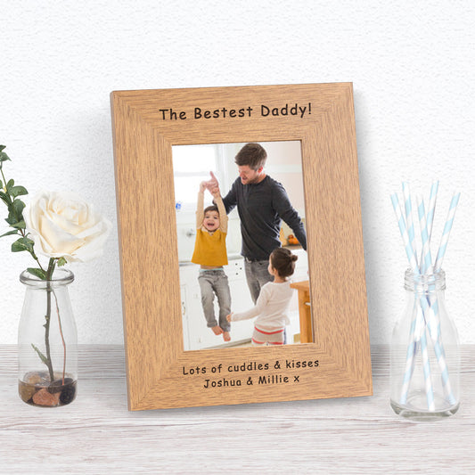 The Bestest Daddy! Wood Picture Frame (7"" x 5"")