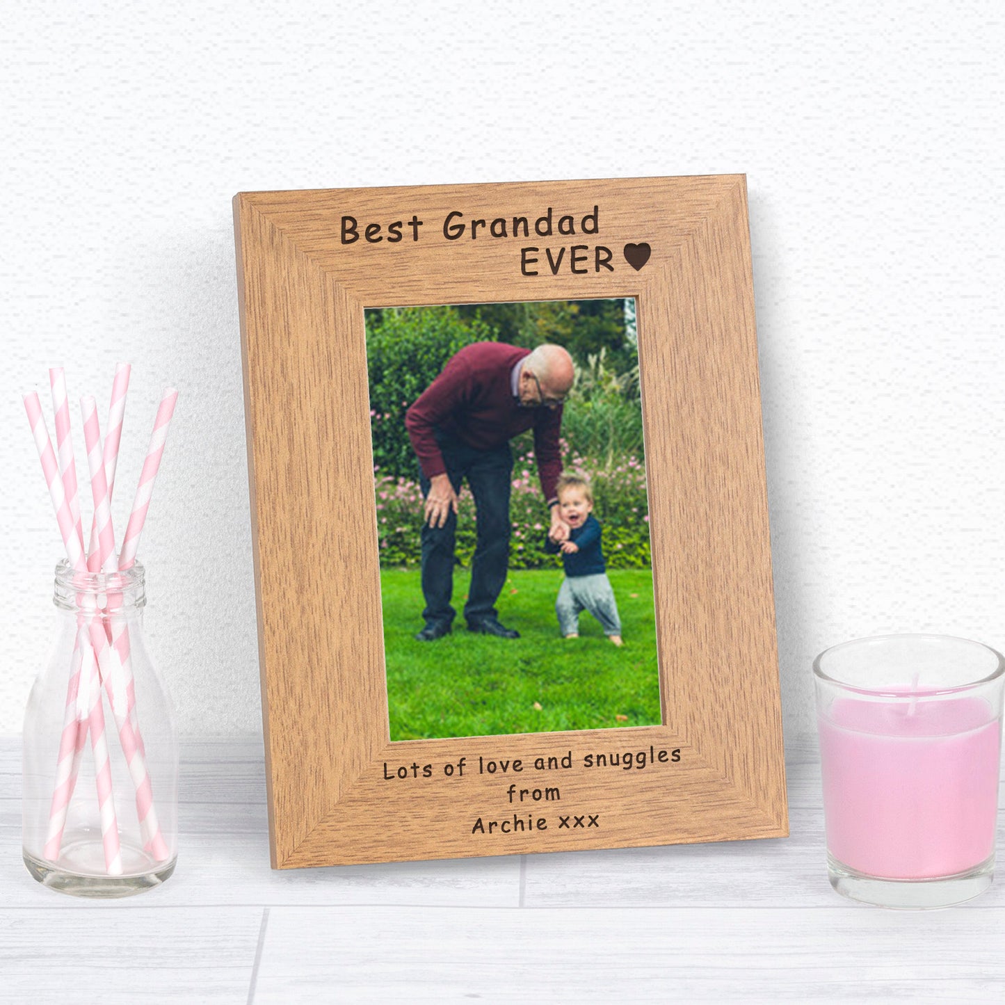 Best Grandad Ever Wood Picture Frame (6"" x 4"")