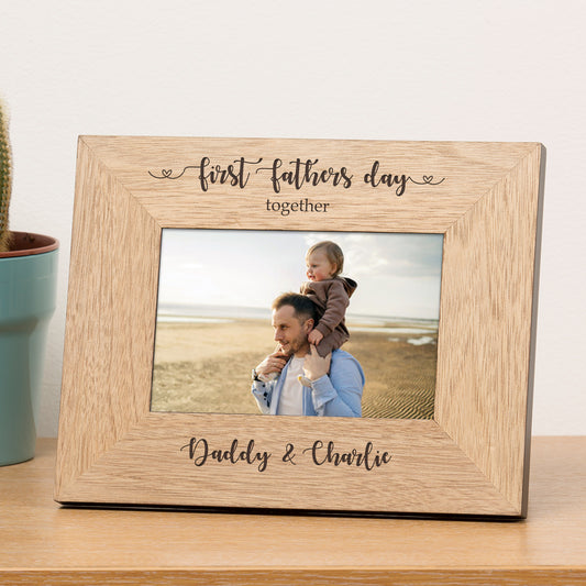 First Fathers Day Together Wood Picture Frame (6"" x 4"")