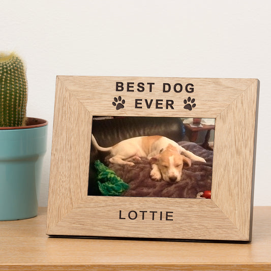 Best Dog Ever Wood Picture Frame (7"" x 5"")